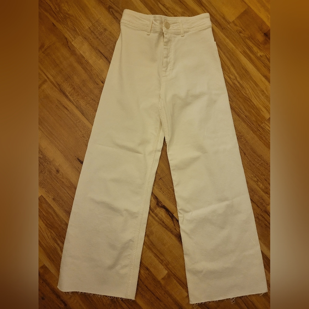 Zara Cream Straight-Leg Pants Sz 4